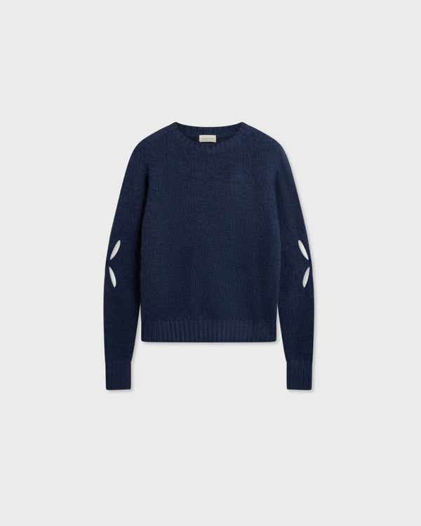stefan cooke Slashed Shaggy Jumper in Navy