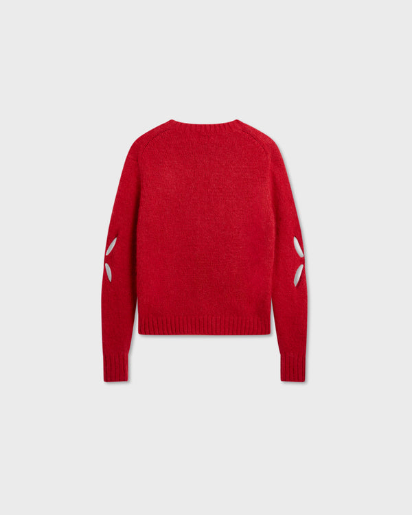 Stefan Cooke Slashed Shaggy Jumper In Red