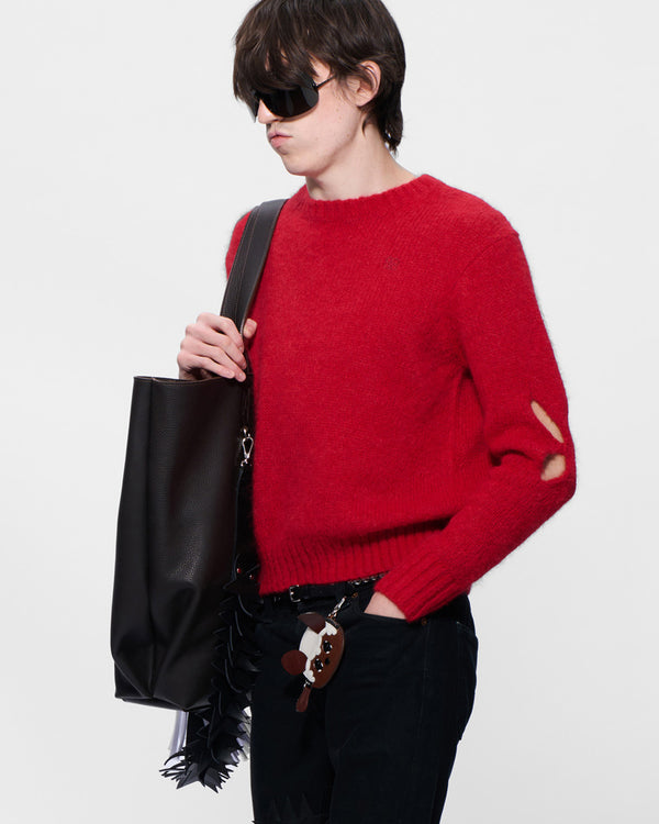 Stefan Cooke Slashed Shaggy Jumper In Red