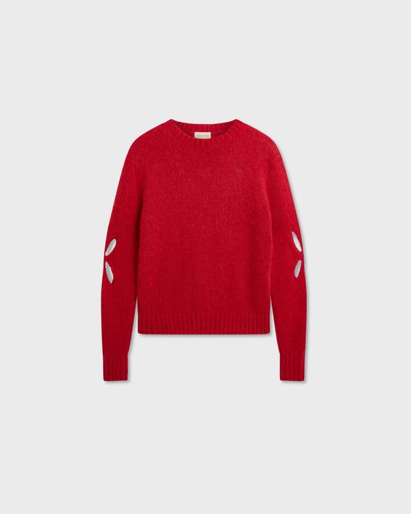 stefan cooke Slashed Shaggy Jumper in Red
