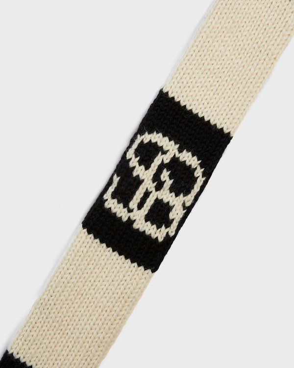 Stefan Cooke Stripe Knit Scarf In Black And Red