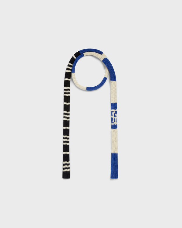 stefan cooke Stripe Knit Scarf in Blue & Cream