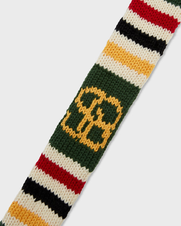 Stefan Cooke Stripe Knit Scarf In Navy & Yellow