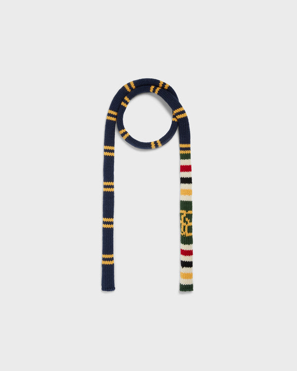stefan cooke Stripe Knit Scarf in Navy & Yellow