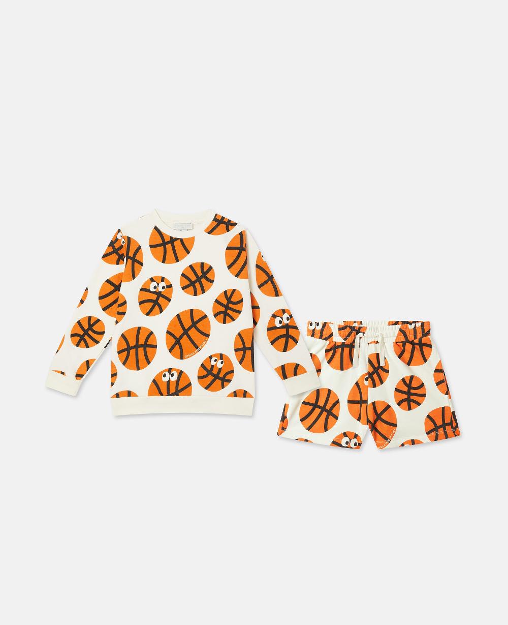 stella Basketball Print Sweatshirt And Sweatpants Set