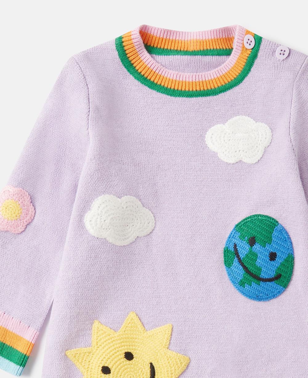 Stella Earth Friends Graphic Embroidered Sweater Dress