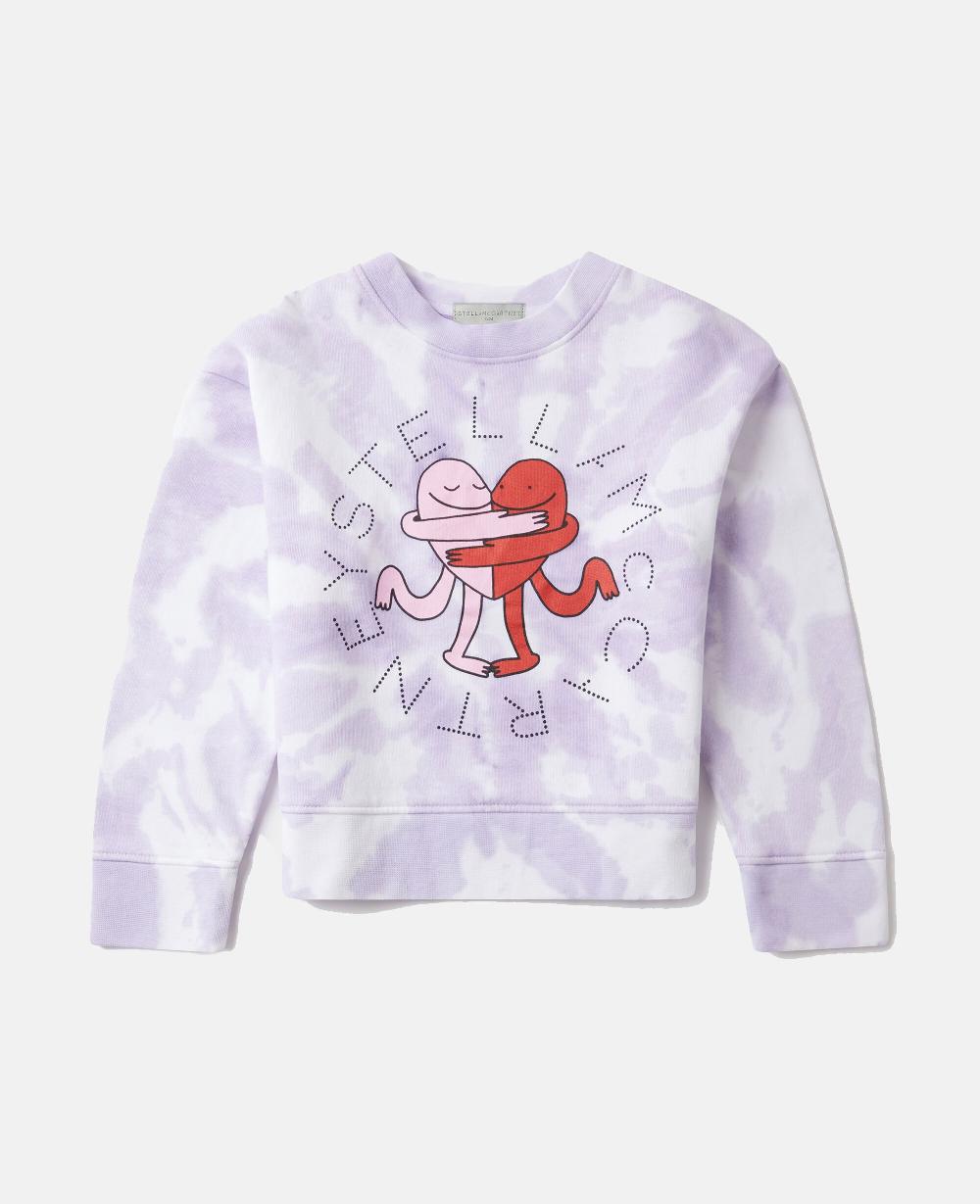 stella Earth Friends Graphic Tie-Dye Crewneck Sweatshirt