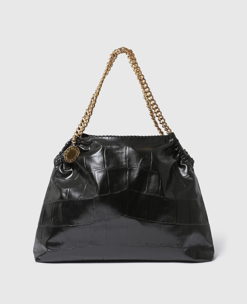stella Falabella Crocodile-Embossed Drawstring Tote Bag