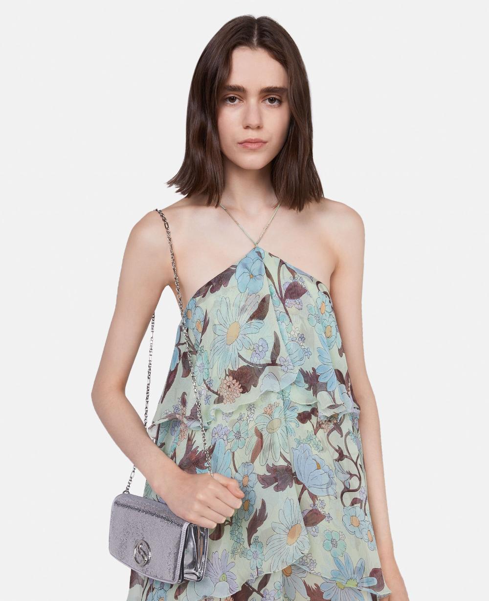 Stella Lady Garden Print Silk Chiffon Halterneck Dress