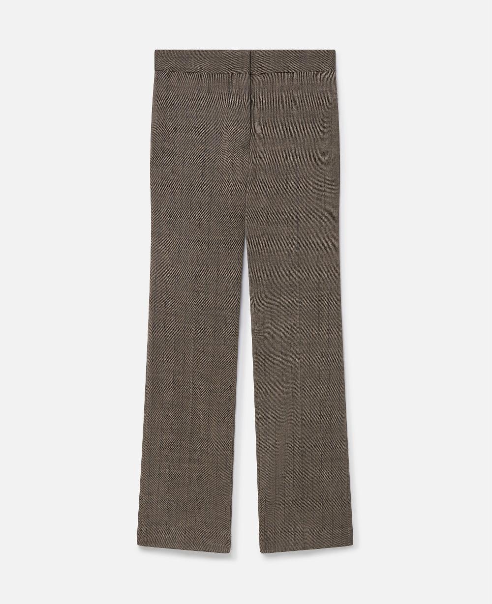 stella Pinstripe Mid-Rise Straight-Leg Wool Trousers