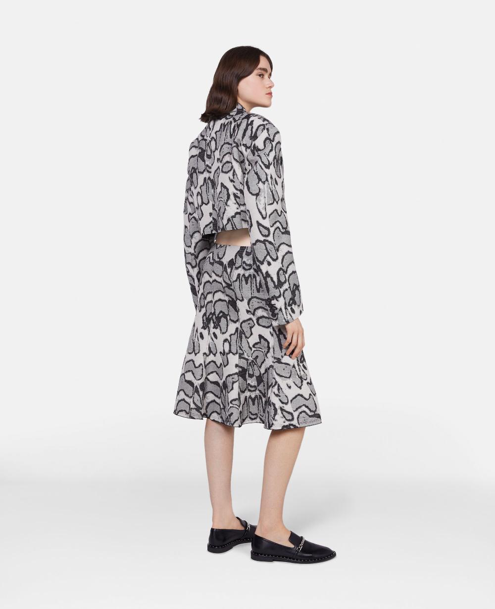 Stella Abstract Moth Jacquard Belted Skirt