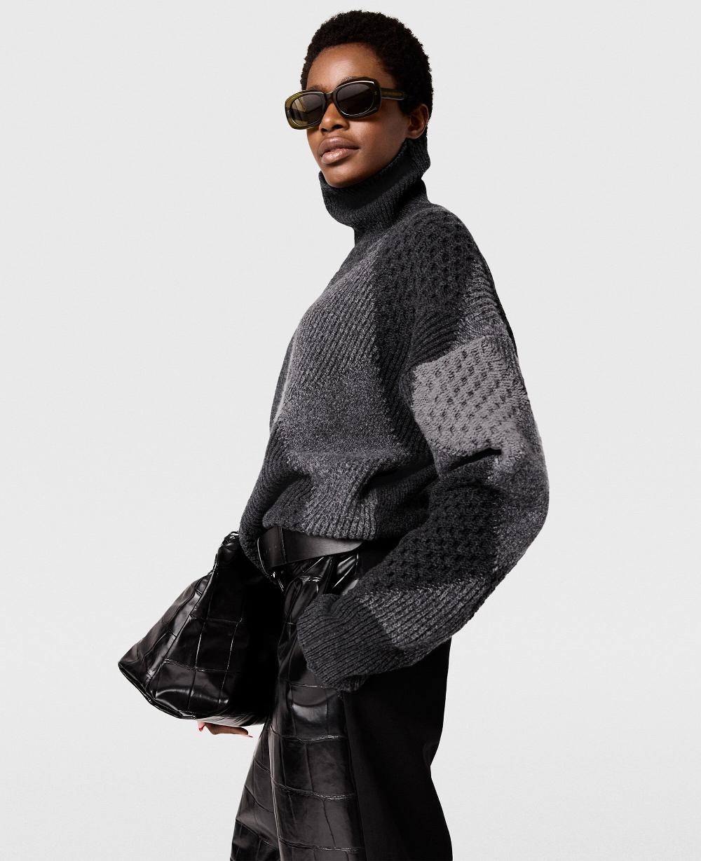 Stella Argyle Turtleneck Sweater