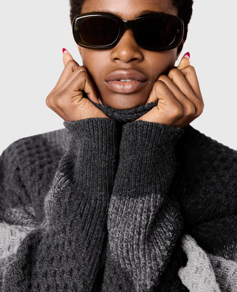 Stella Argyle Turtleneck Sweater