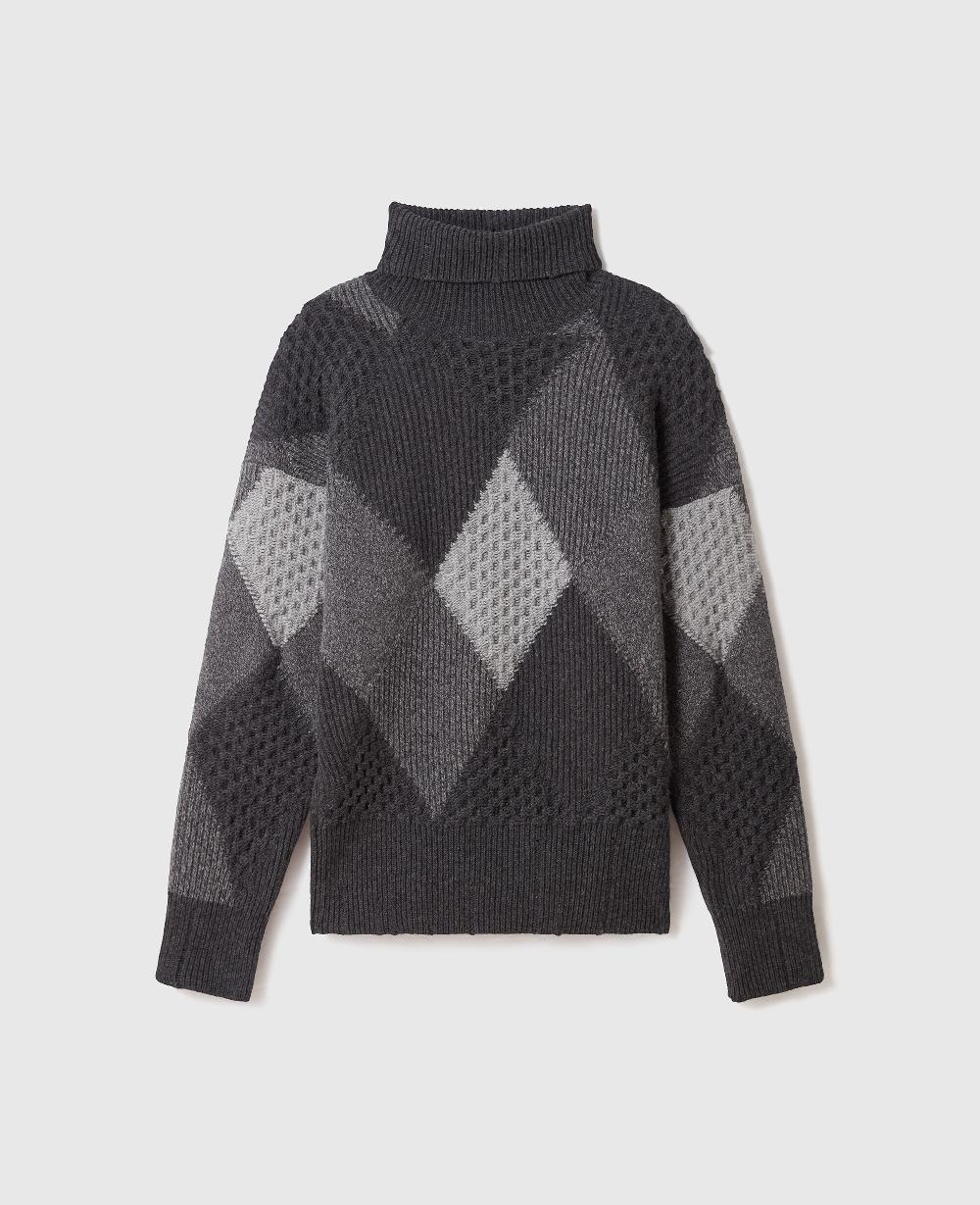stella Argyle Turtleneck Sweater