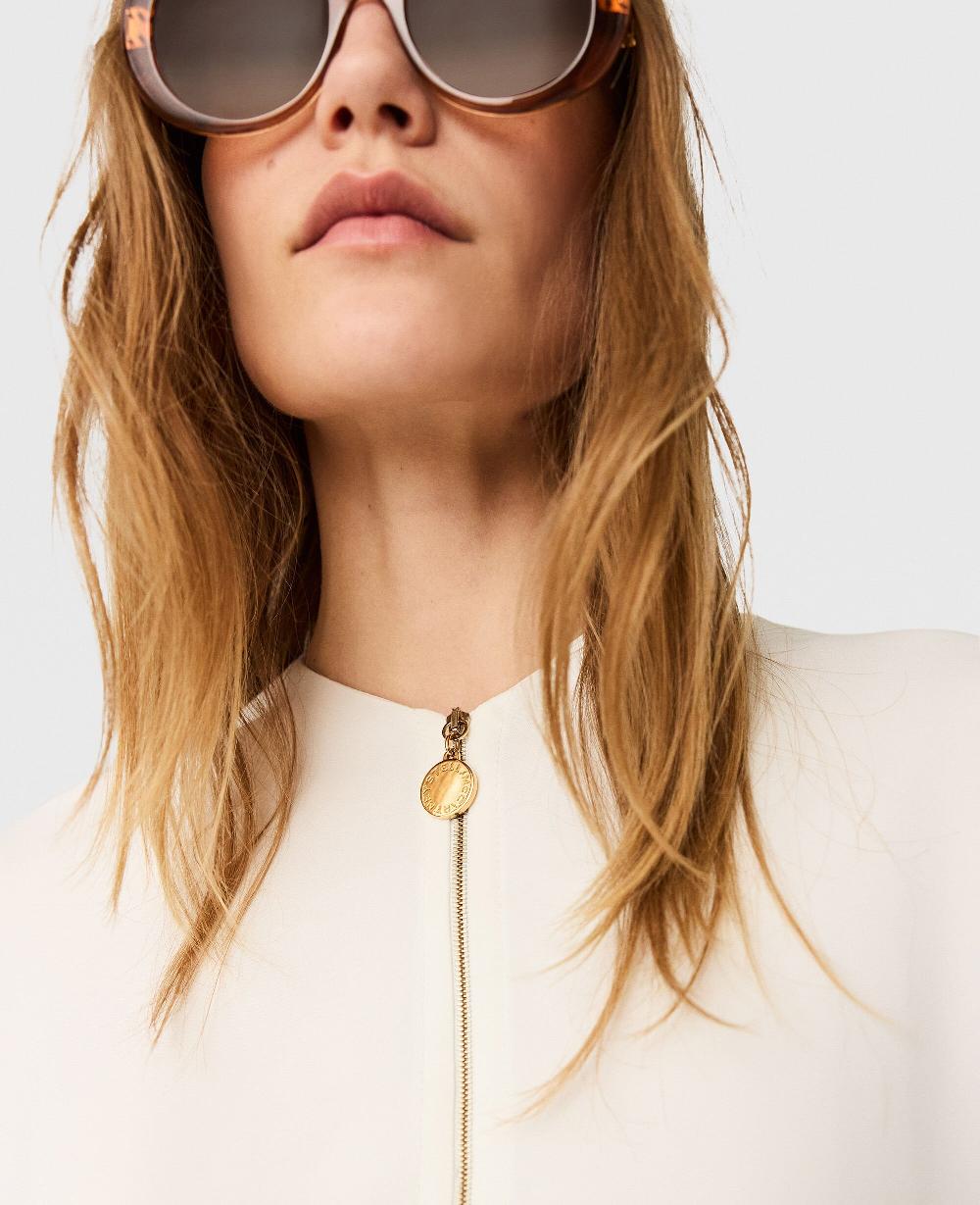 Stella Arlesa Double Split Hem Zip Blouse