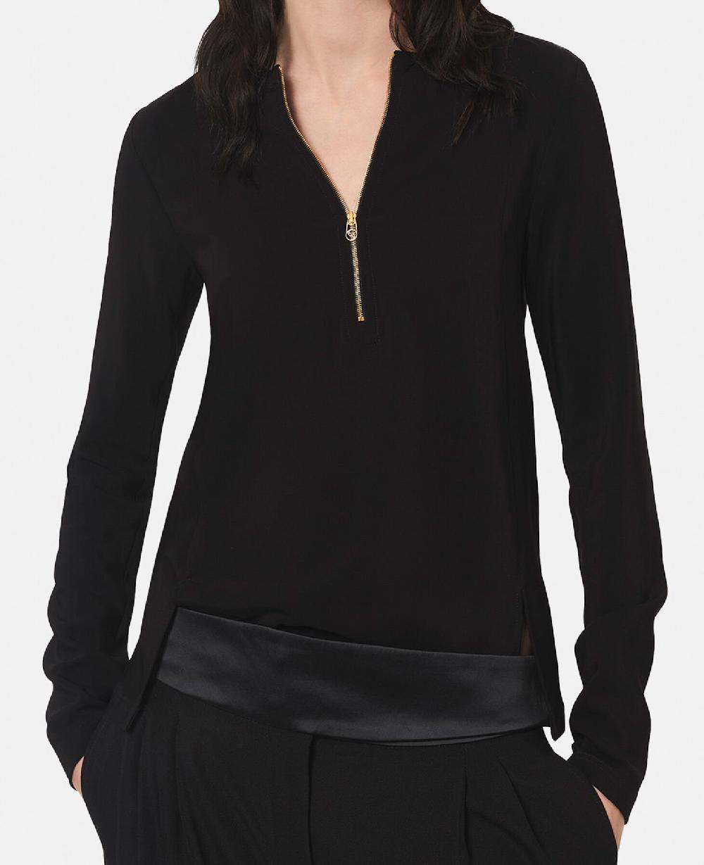 Stella Arlesa Double Split Hem Zip Blouse