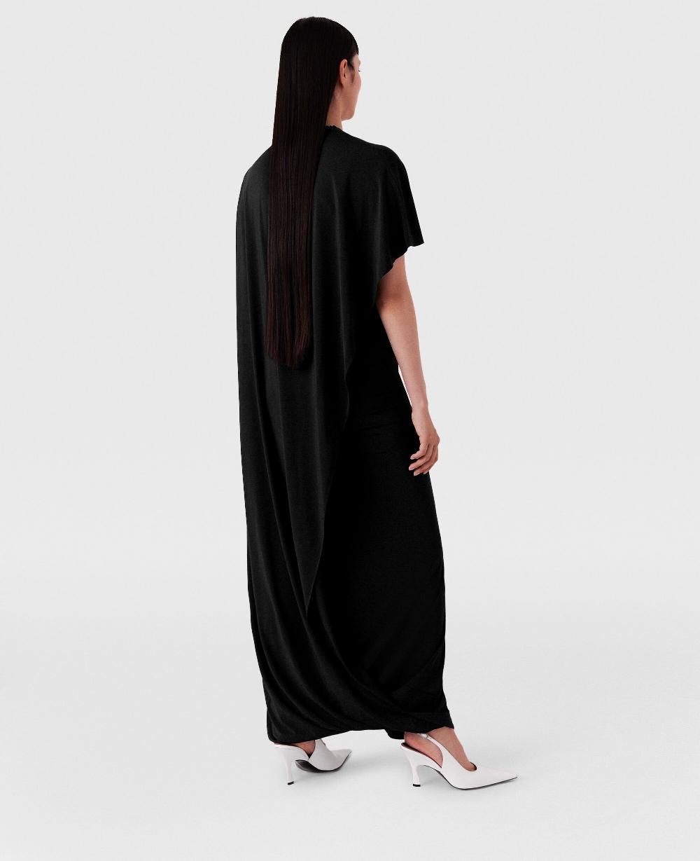 Stella Asymmetric Cape Maxi Dress