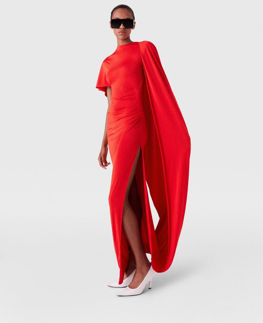 Stella Asymmetric Cape Maxi Dress