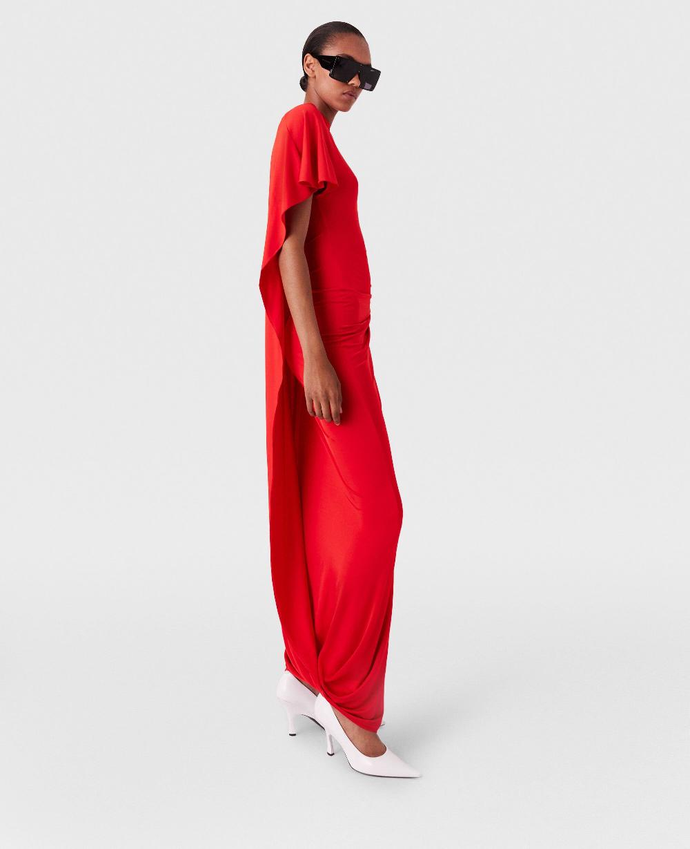 Stella Asymmetric Cape Maxi Dress