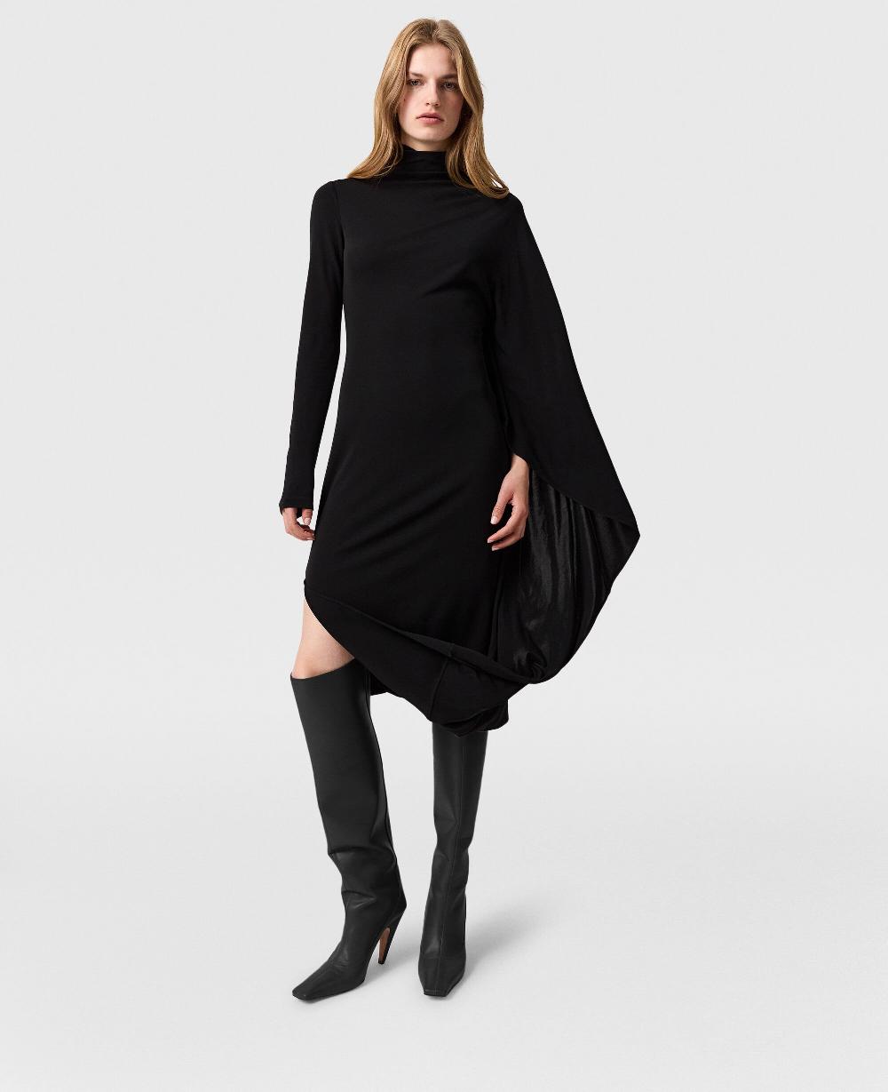 Stella Asymmetric Cape Midi Dress
