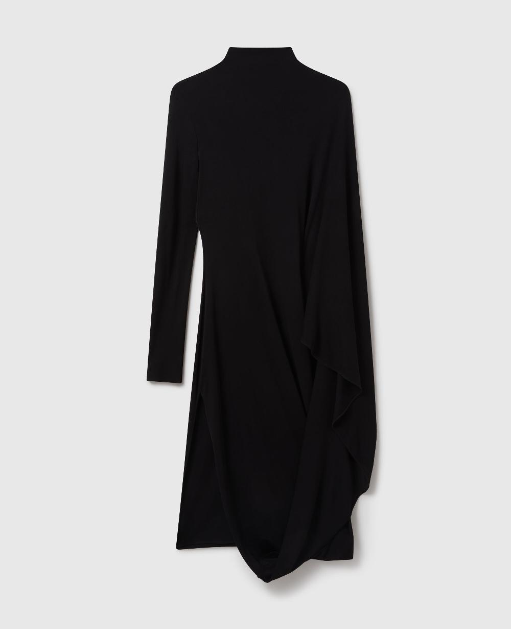 stella Asymmetric Cape Midi Dress
