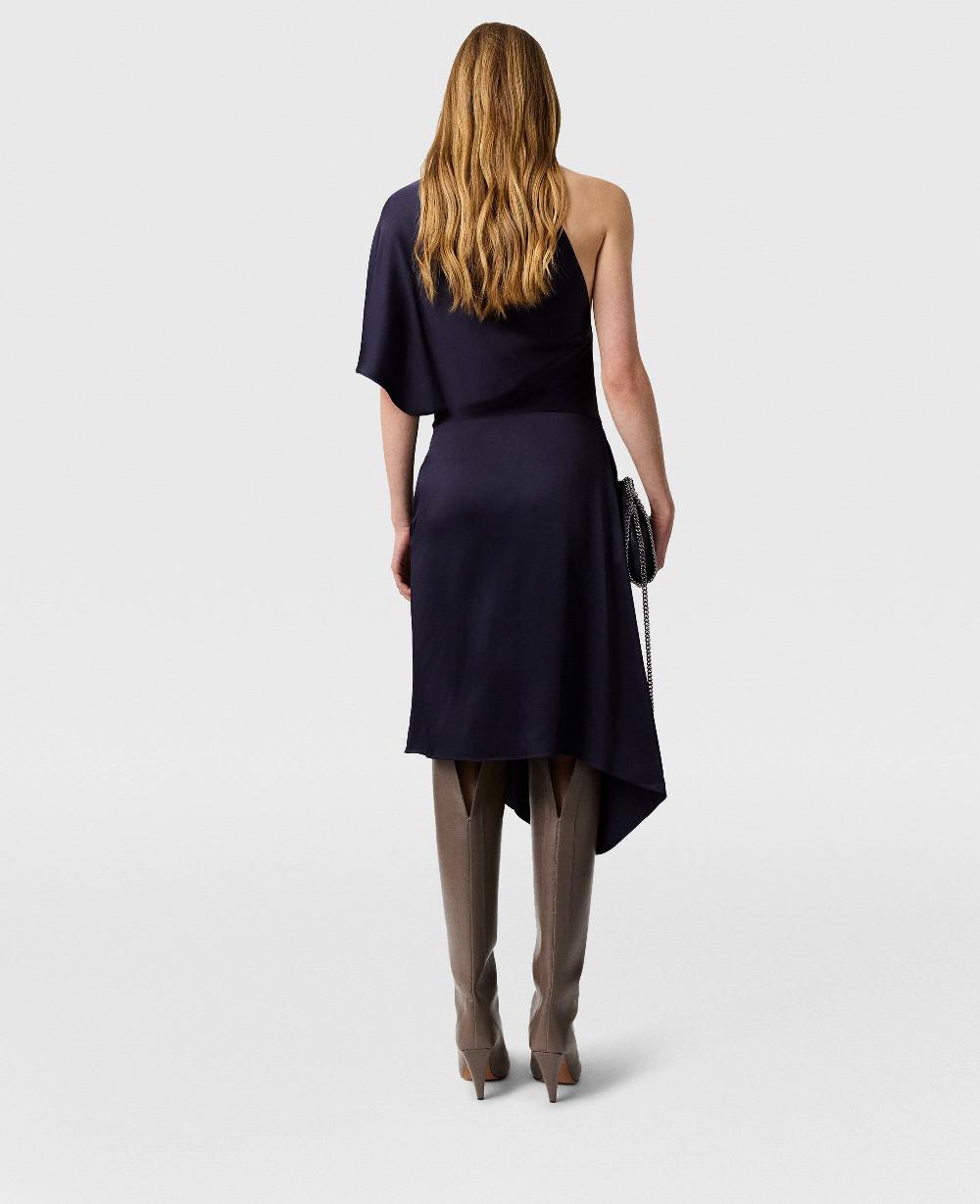 Stella Asymmetric Tie-Neck Midi Dress