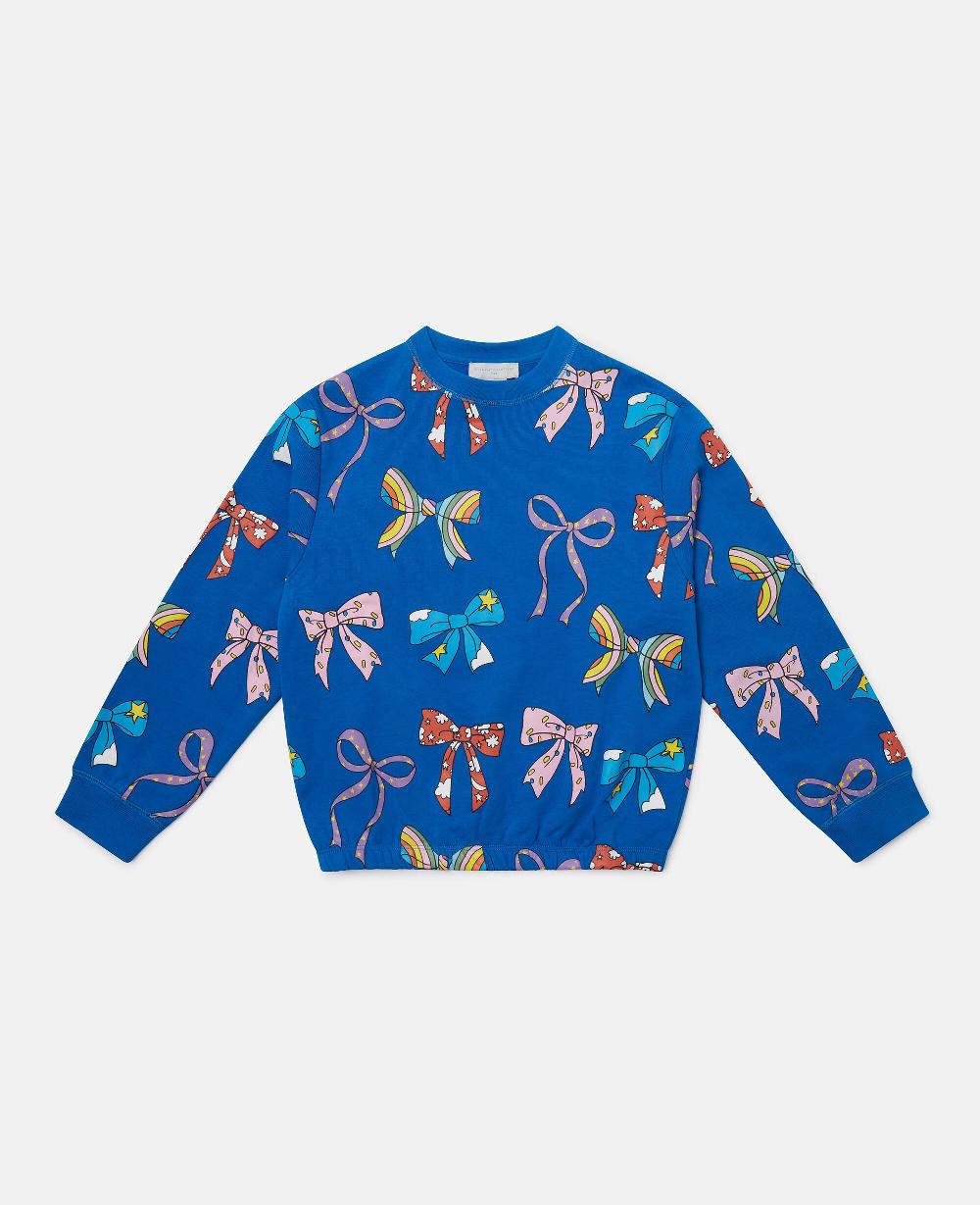 stella Bow Print Crewneck Sweatshirt