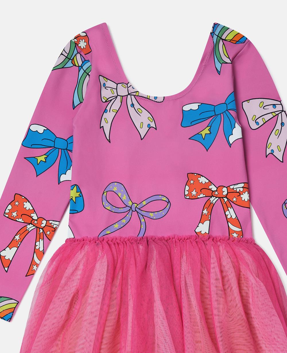 Stella Bow Print Layered Tulle Dress