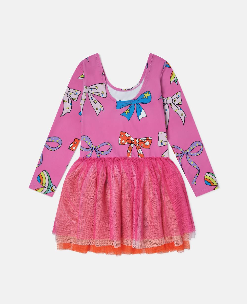 Stella Bow Print Layered Tulle Dress