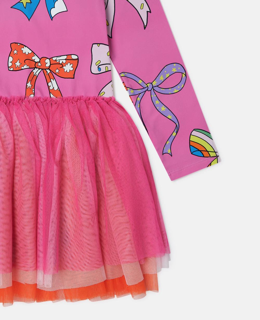 Stella Bow Print Layered Tulle Dress