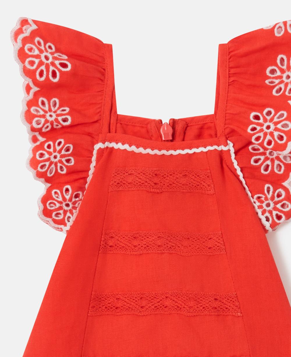 Stella Broderie Trim Dress And Bloomer Set