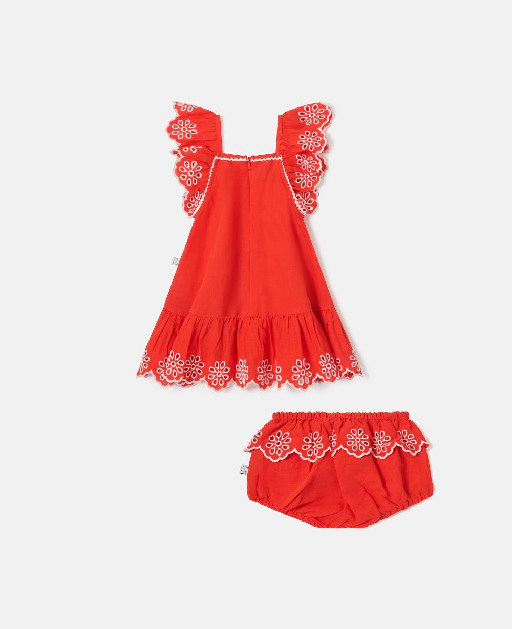 Stella Broderie Trim Dress And Bloomer Set