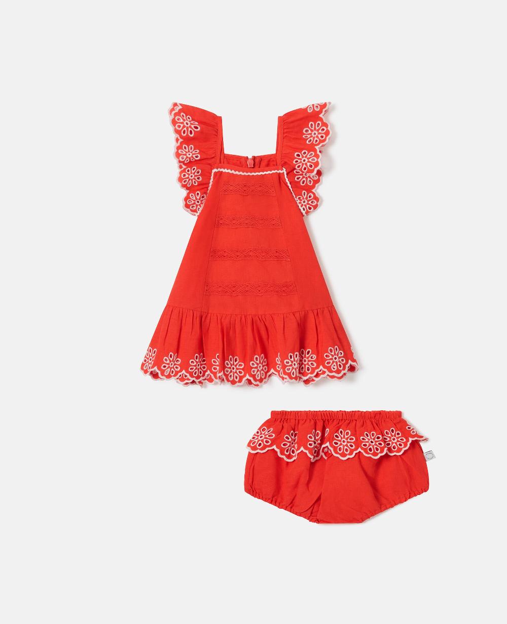 stella Broderie Trim Dress and Bloomer Set