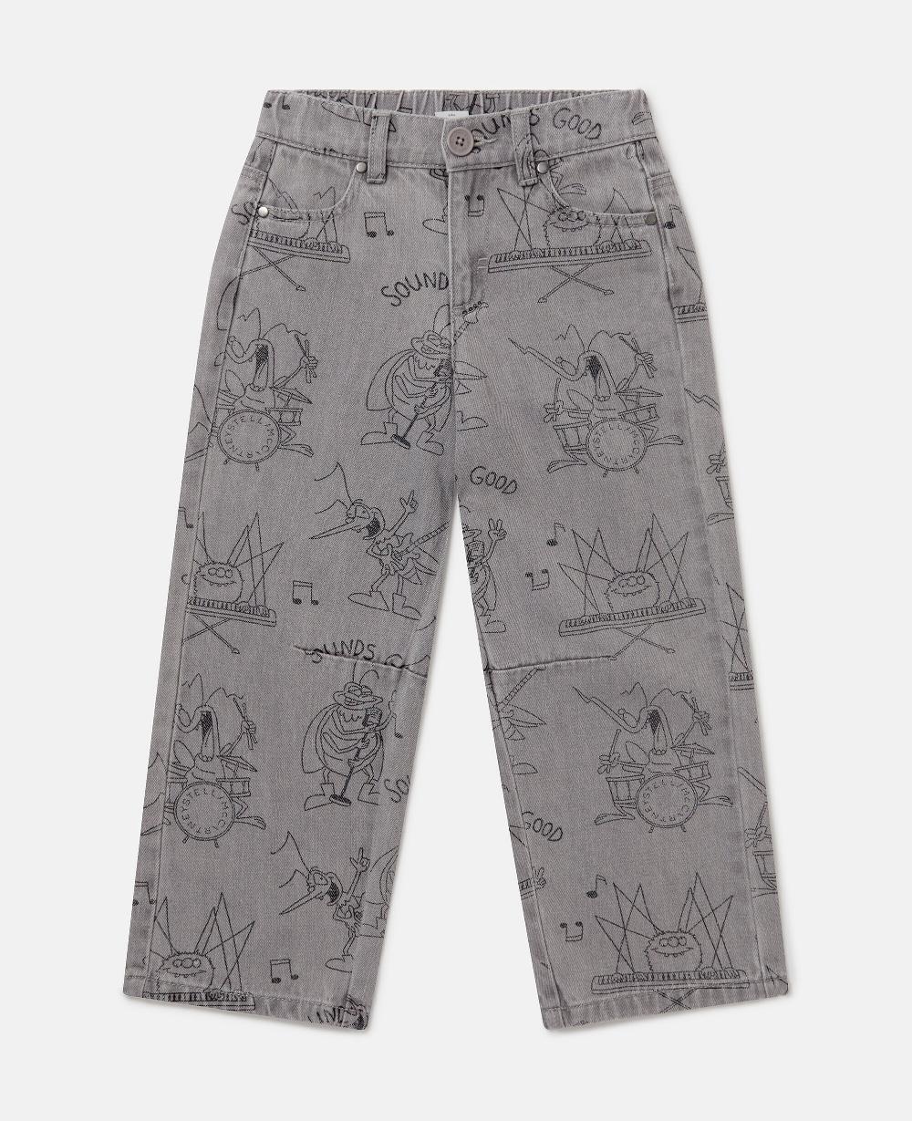 stella Bug Band Print Denim Jeans