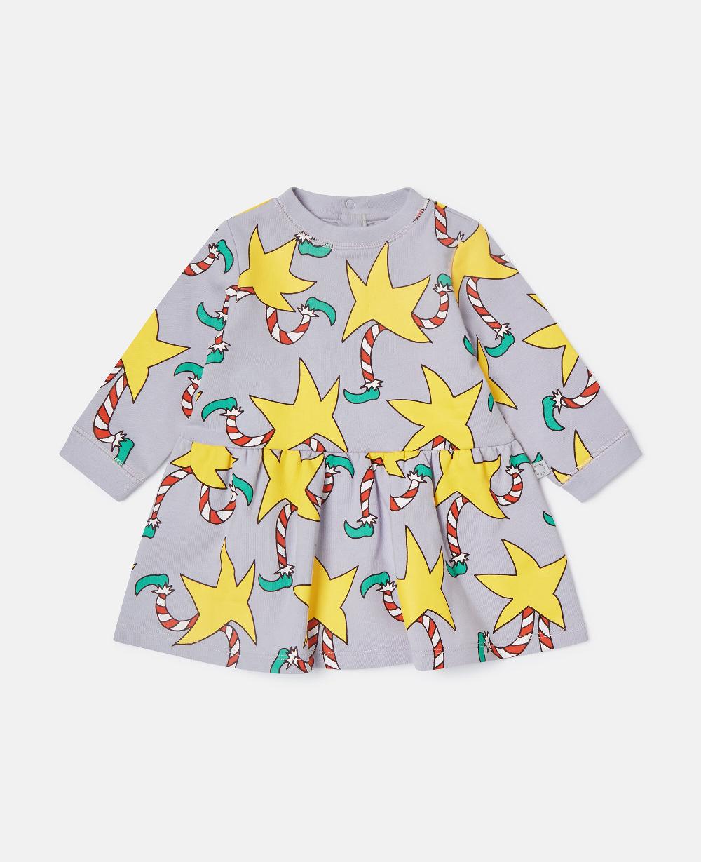 stella Candy Cane Print Long-Sleeve Dress