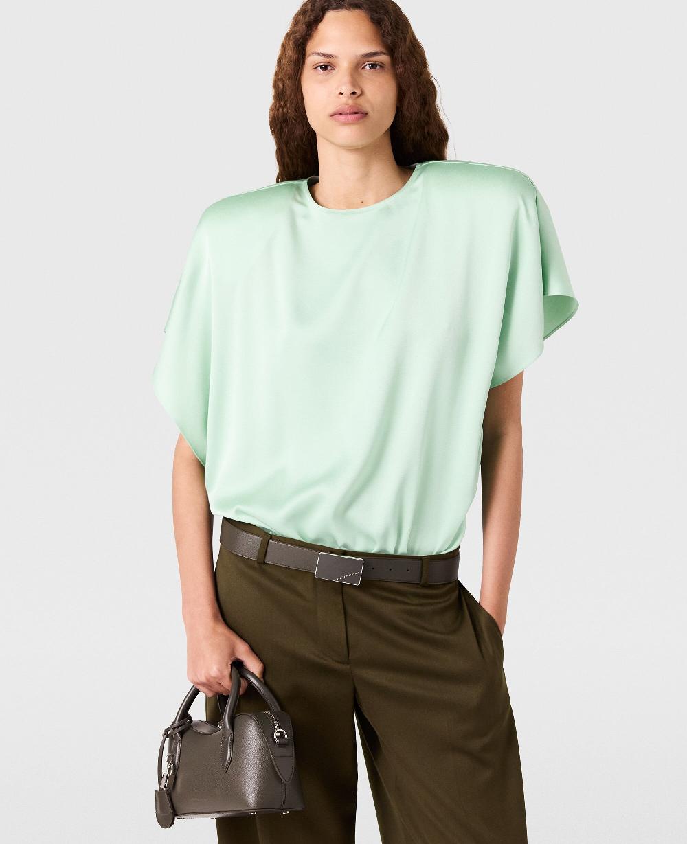 Stella Cap-Sleeve Shoulder Pad Top