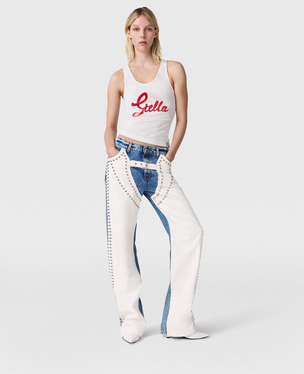 Stella Chaps Studded Straight-Leg Jeans