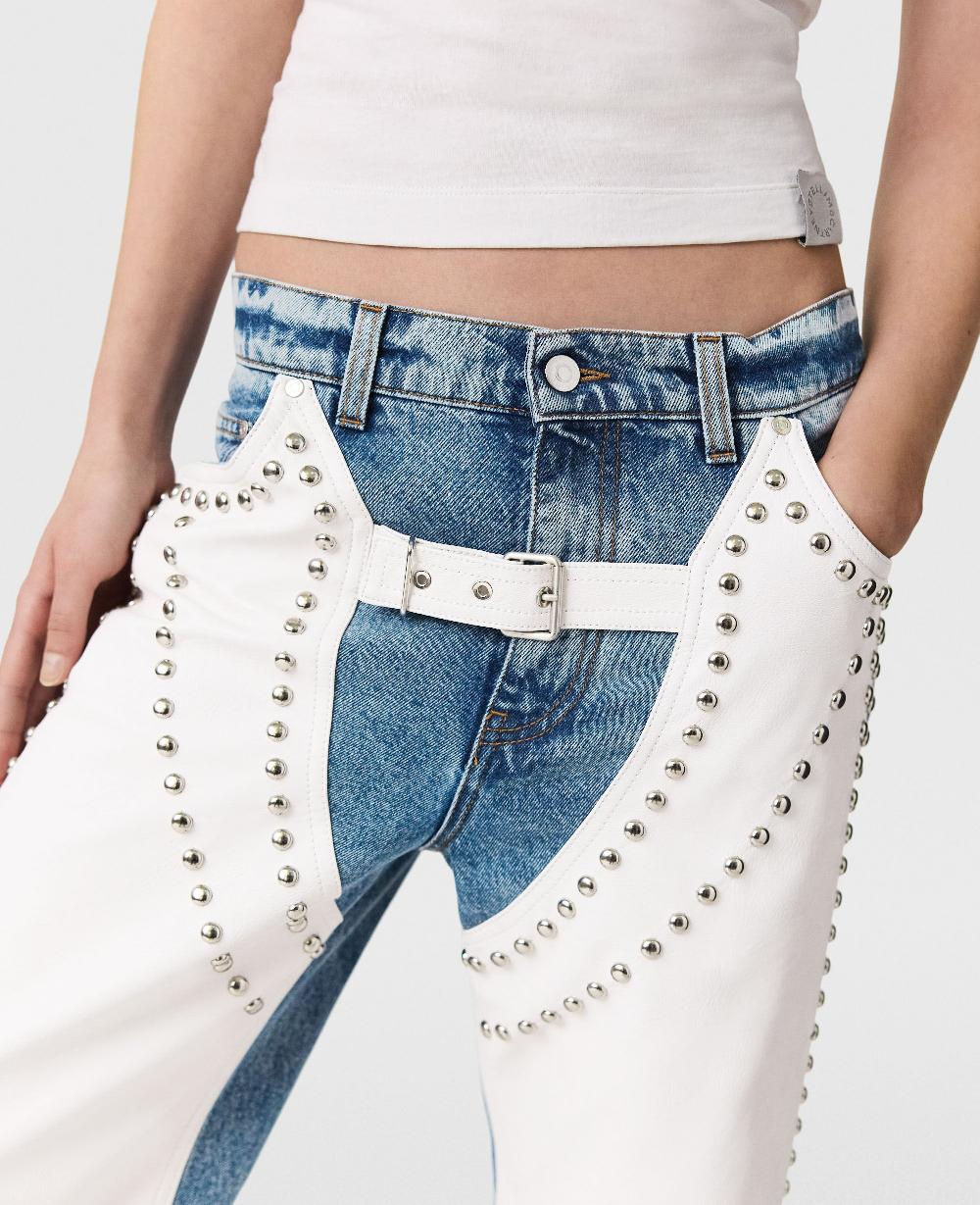 Stella Chaps Studded Straight-Leg Jeans