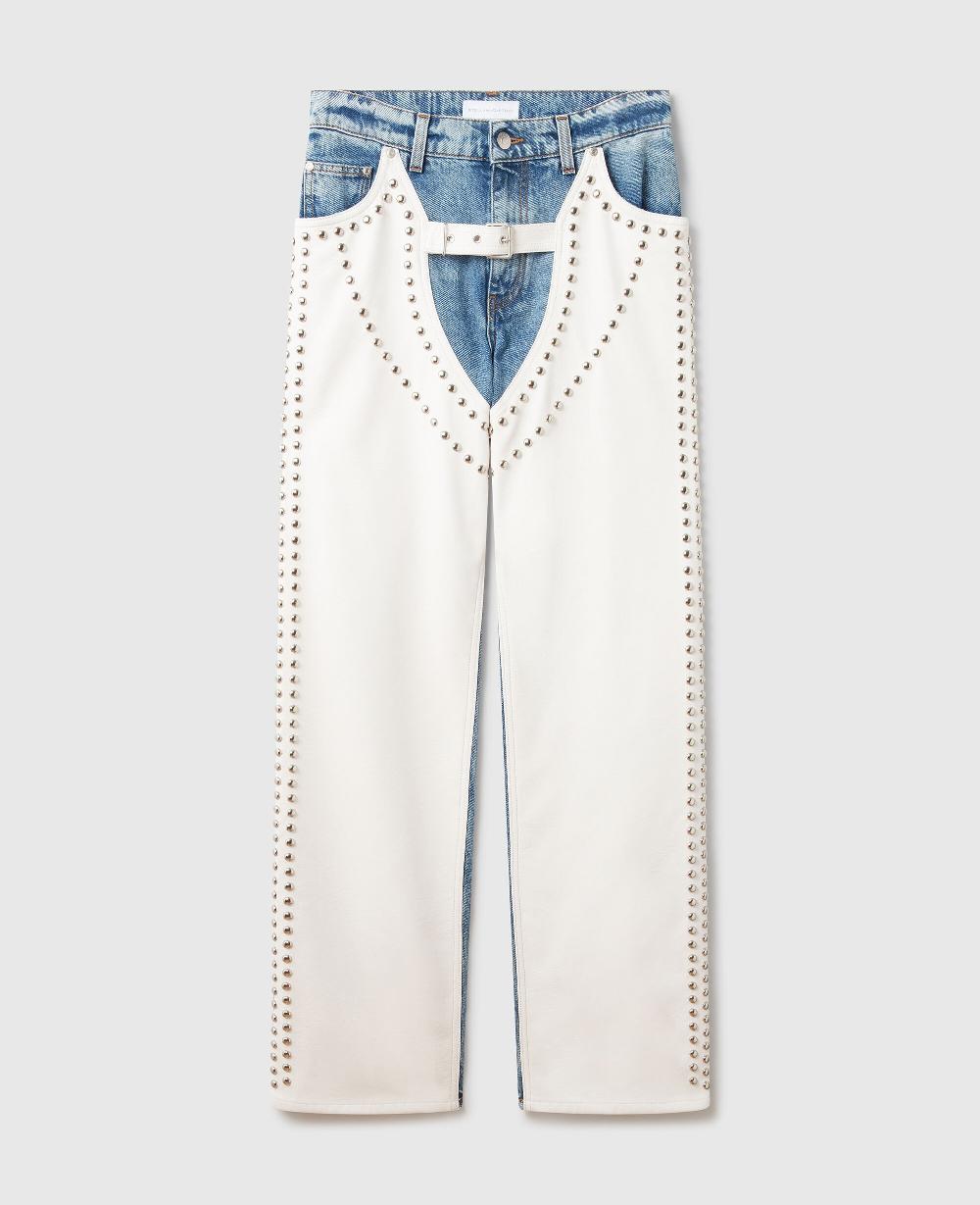 stella Chaps Studded Straight-Leg Jeans