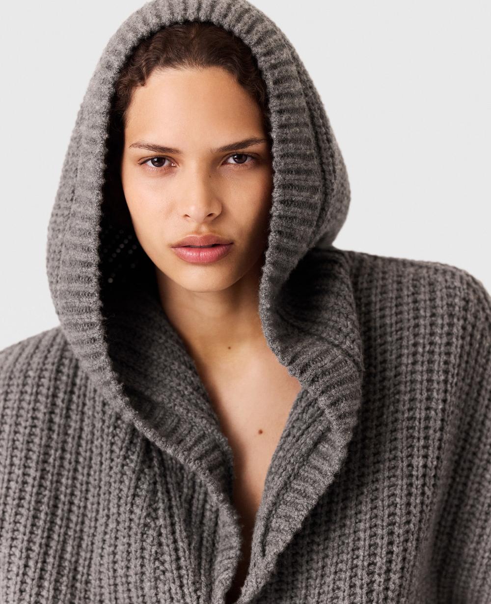 Stella Chunky Ribbed Hooded Cardigan