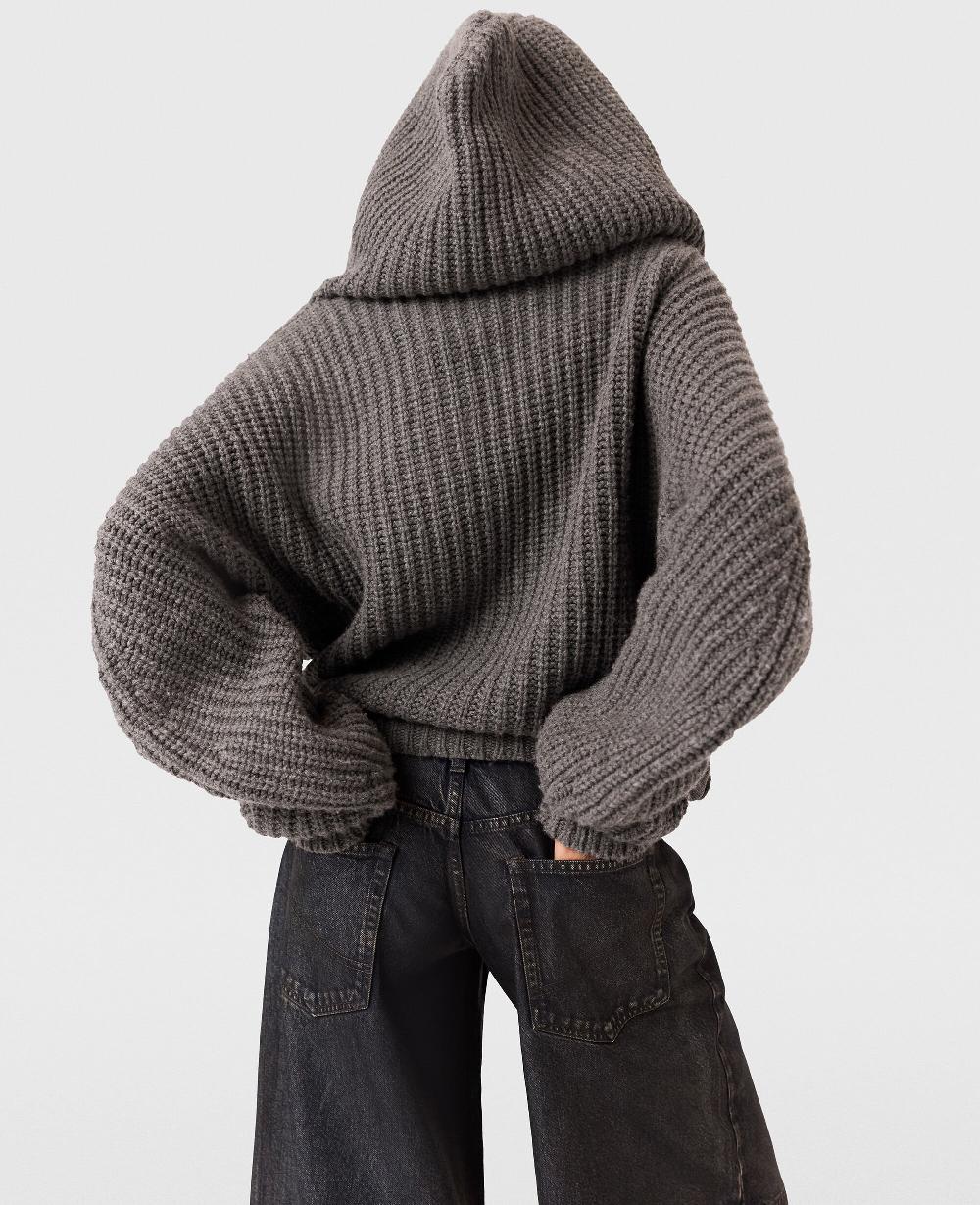 Stella Chunky Ribbed Hooded Cardigan