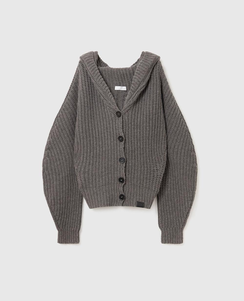 stella Chunky Ribbed Hooded Cardigan