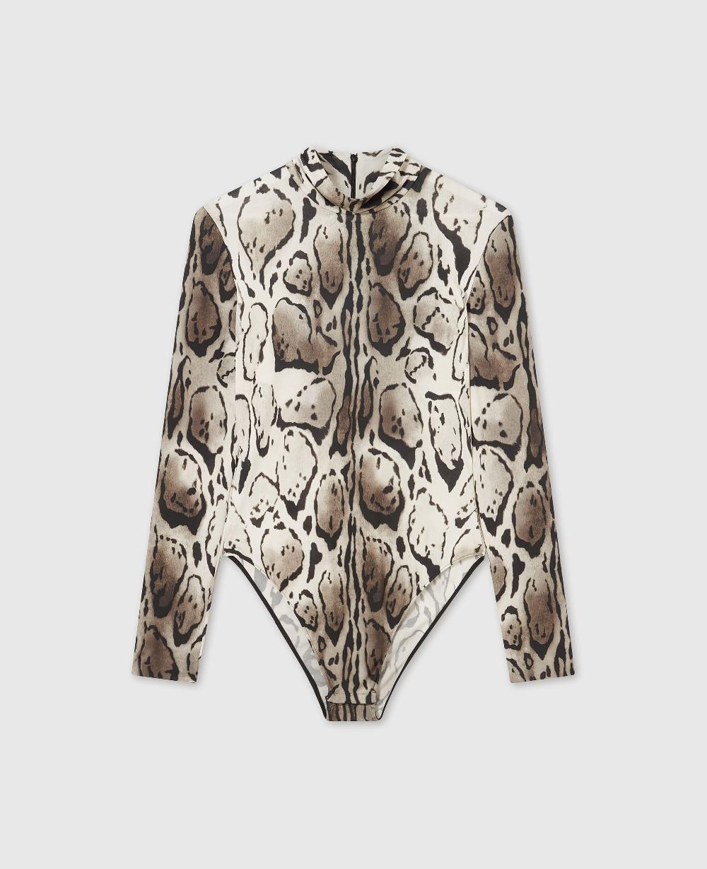 stella Cloud Leopard High-Neck Bodysuit