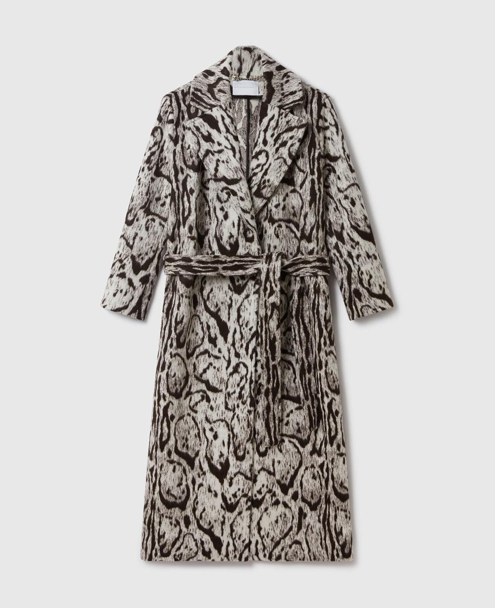 stella Cloud Leopard Jacquard Belted Trench Coat