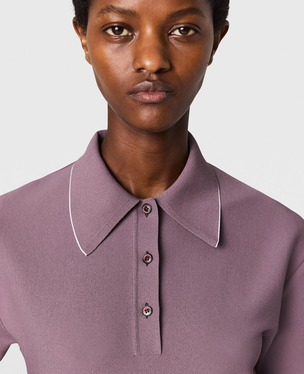 Stella Compact Knit Peplum Polo Top