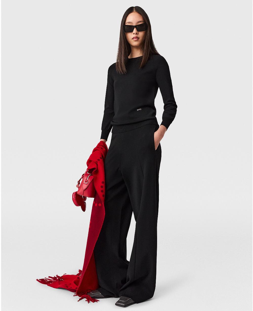 Stella Compact Knit Straight-Leg Trousers