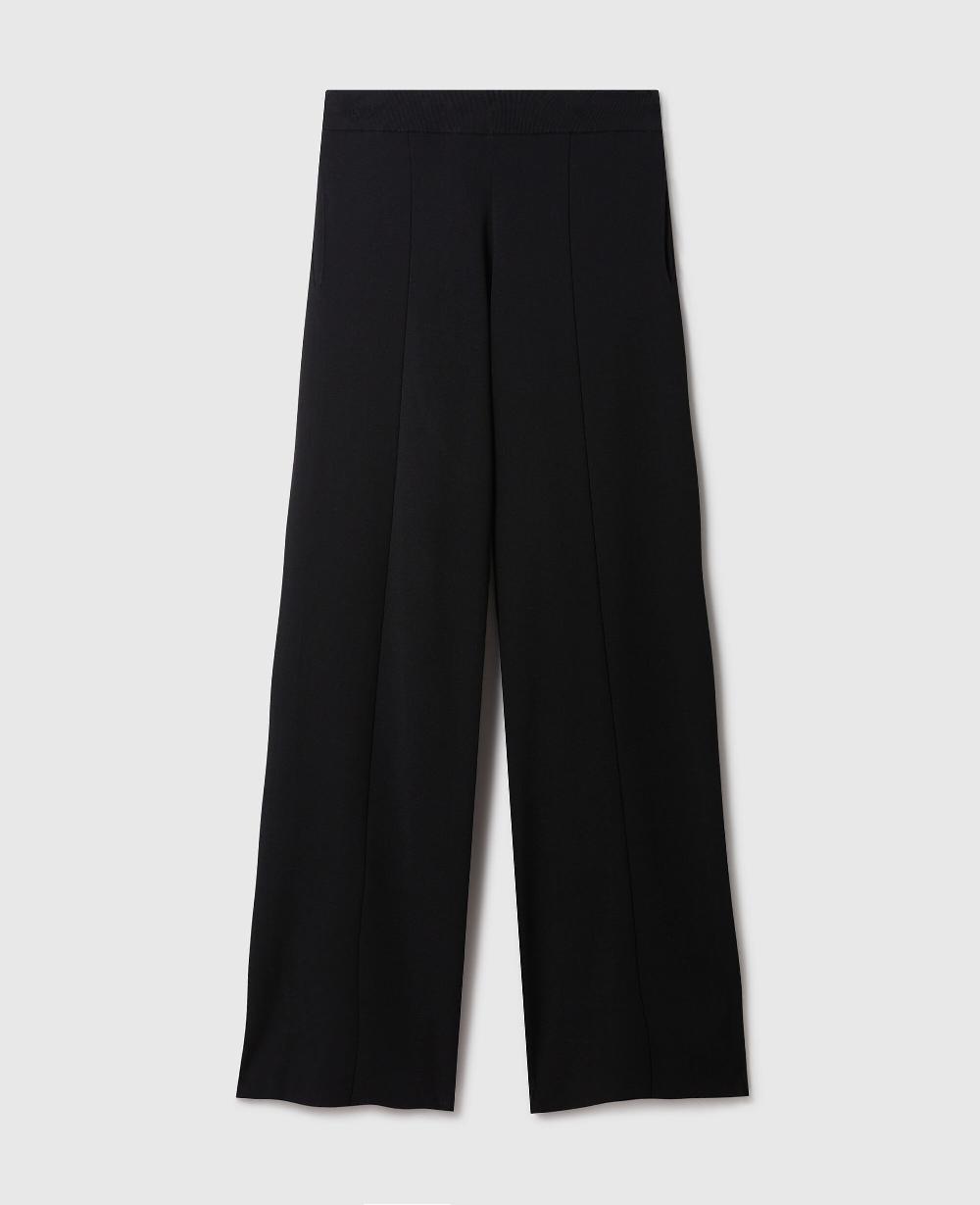 stella Compact Knit Straight-Leg Trousers