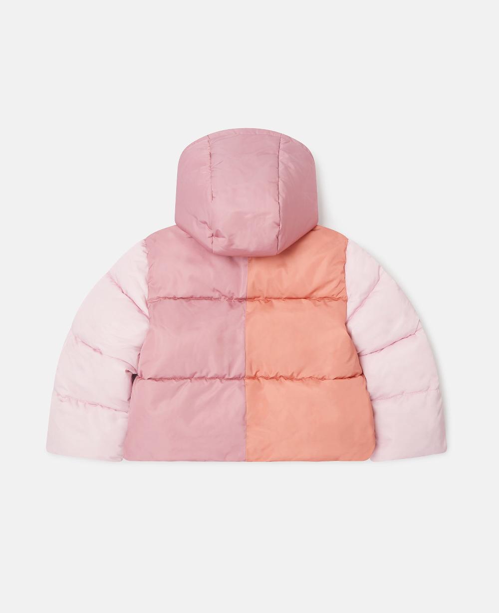 Stella Contrast Panel Hooded Puffer Coat