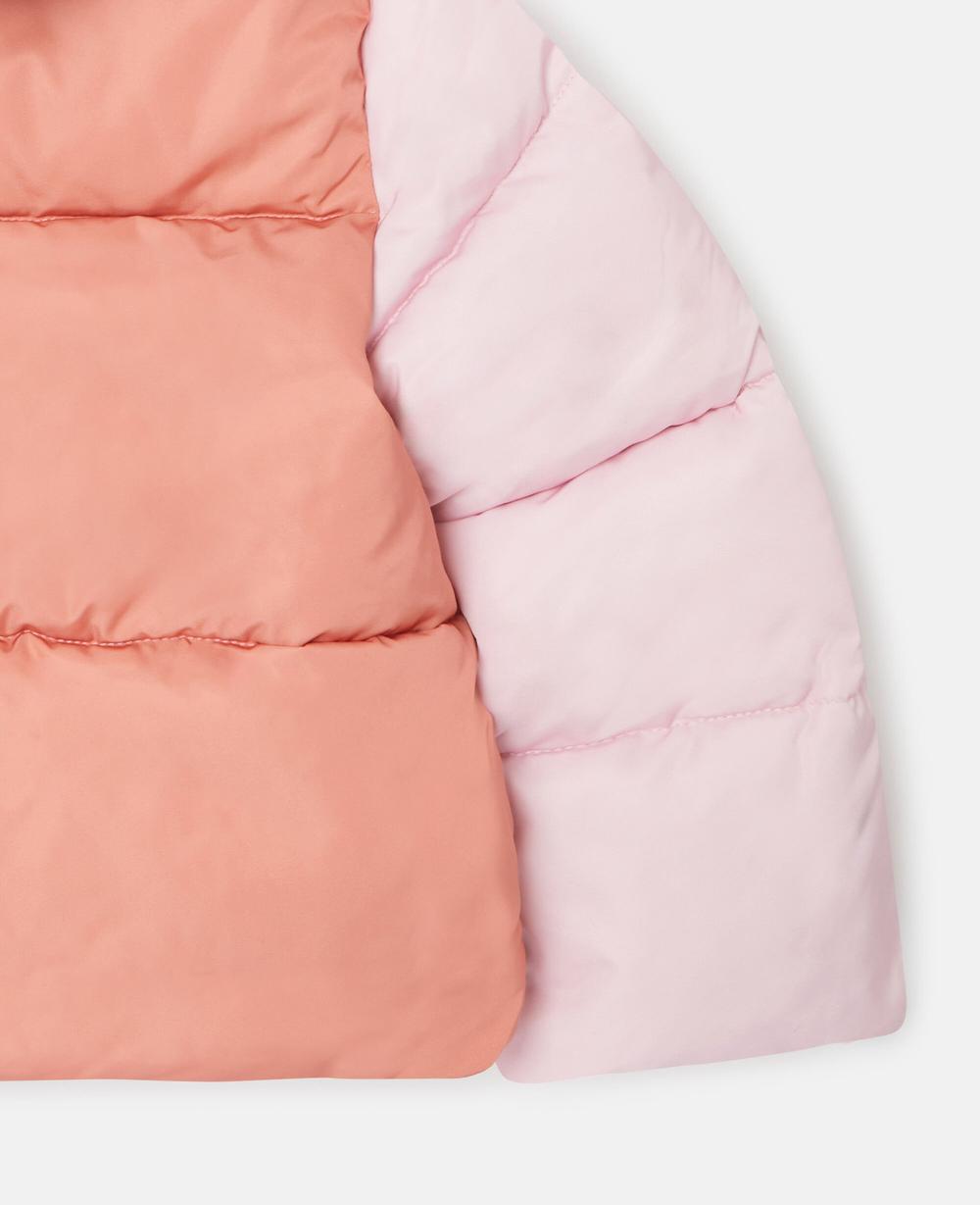 Stella Contrast Panel Hooded Puffer Coat