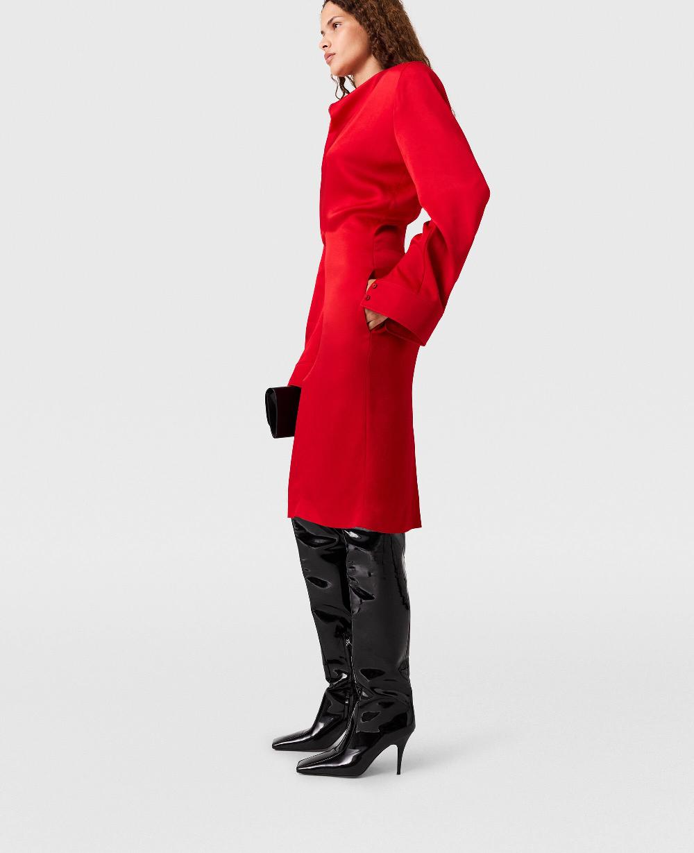 Stella Cowl Neck Long-Sleeve Midi Dress